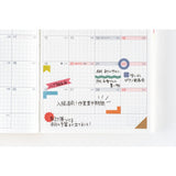 There are also stickers in a variety of shapes like triangles, circles, and ribbons. Use them to make important days stand out or mark longer events like travel with brackets or lines.