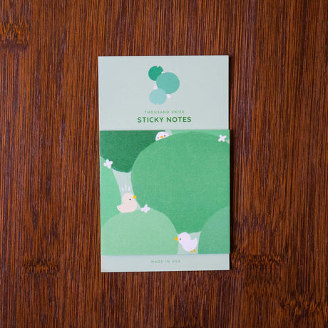 Full color sticky notes featuring a few ducks lounging in green pads

3x3 inches
25 sheets
Printed with 3M
