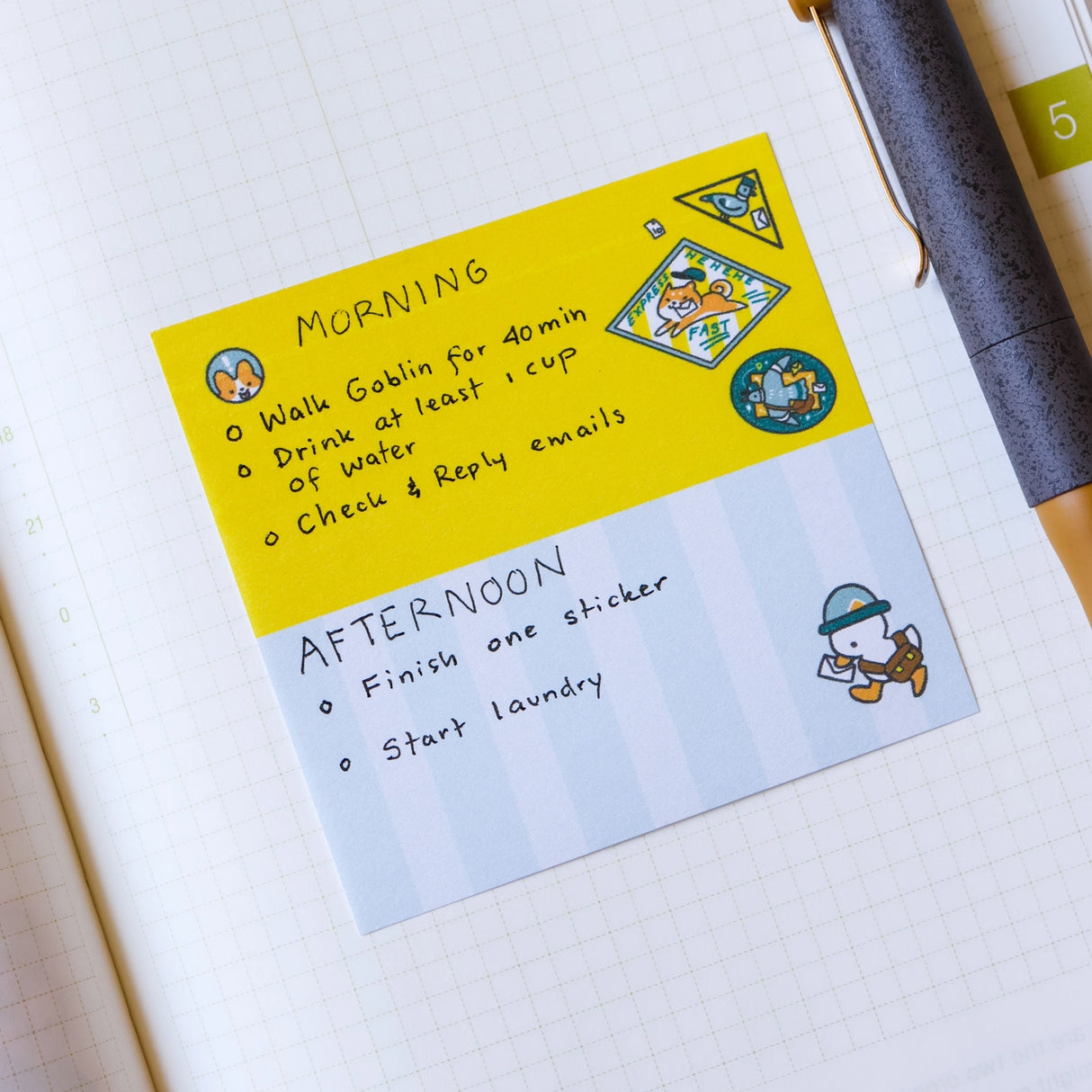 Full color sticky notes featuring adorable little creatures rushing to deliver your mail!

3x3 inches
25 sheets
Printed with 3M