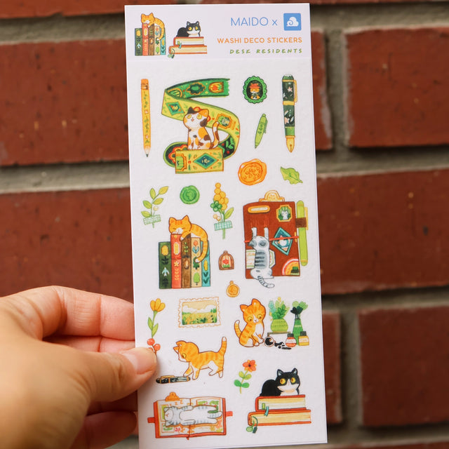 Cute decorative stickers for your journal and stationery collection!

Sticker Sheet: 6 x 3 inches
Sticker Sheet Package: 7 x 3 inches