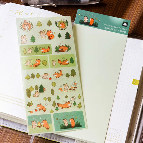 Cute decorative stickers for your journal and stationery collection!

Sticker Sheet: 6 x 3 inches
Sticker Sheet Package: 7 x 3 inches