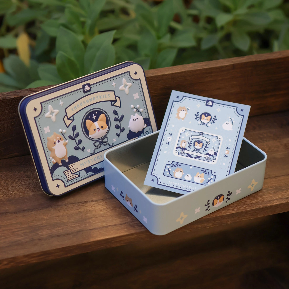 Decorative tin can with a small vinyl sticker sheet.

Tin can size: 5 x 3.6 x 1.5 inches

Inner tin can size: 4.7 x 3.4 x 1.3 inches

This is a limited edition item. We will not be restocking it once it is sold out. All Sales are final for the Tin Can.