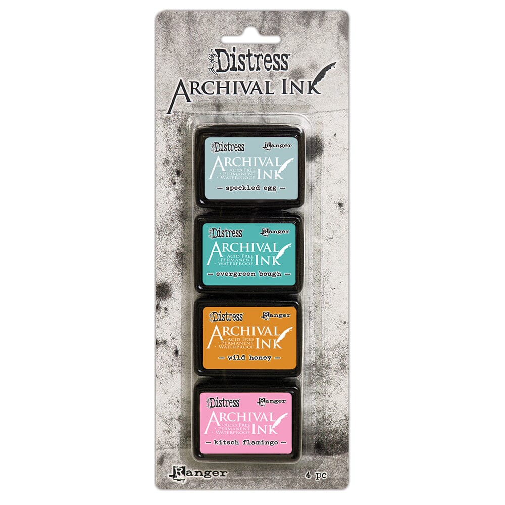 Tim Holtz Distress® Mini Archival Ink pads are waterproof, acid-free dye inks featuring the classic Distress color palette in the same fade resistant formula used in Ranger Archival Ink.
