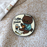 Hard enamel accessory made of metal with enamel coating and rubber clutch backing. Suitable for decoration on bags, jackets, and hats.

Approx. 1 in.