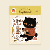 A whimsical set of 3 vinyl stickers featuring Tiny Kikimo and friends on their little adventures.