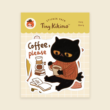 A whimsical set of 3 vinyl stickers featuring Tiny Kikimo and friends on their little adventures.