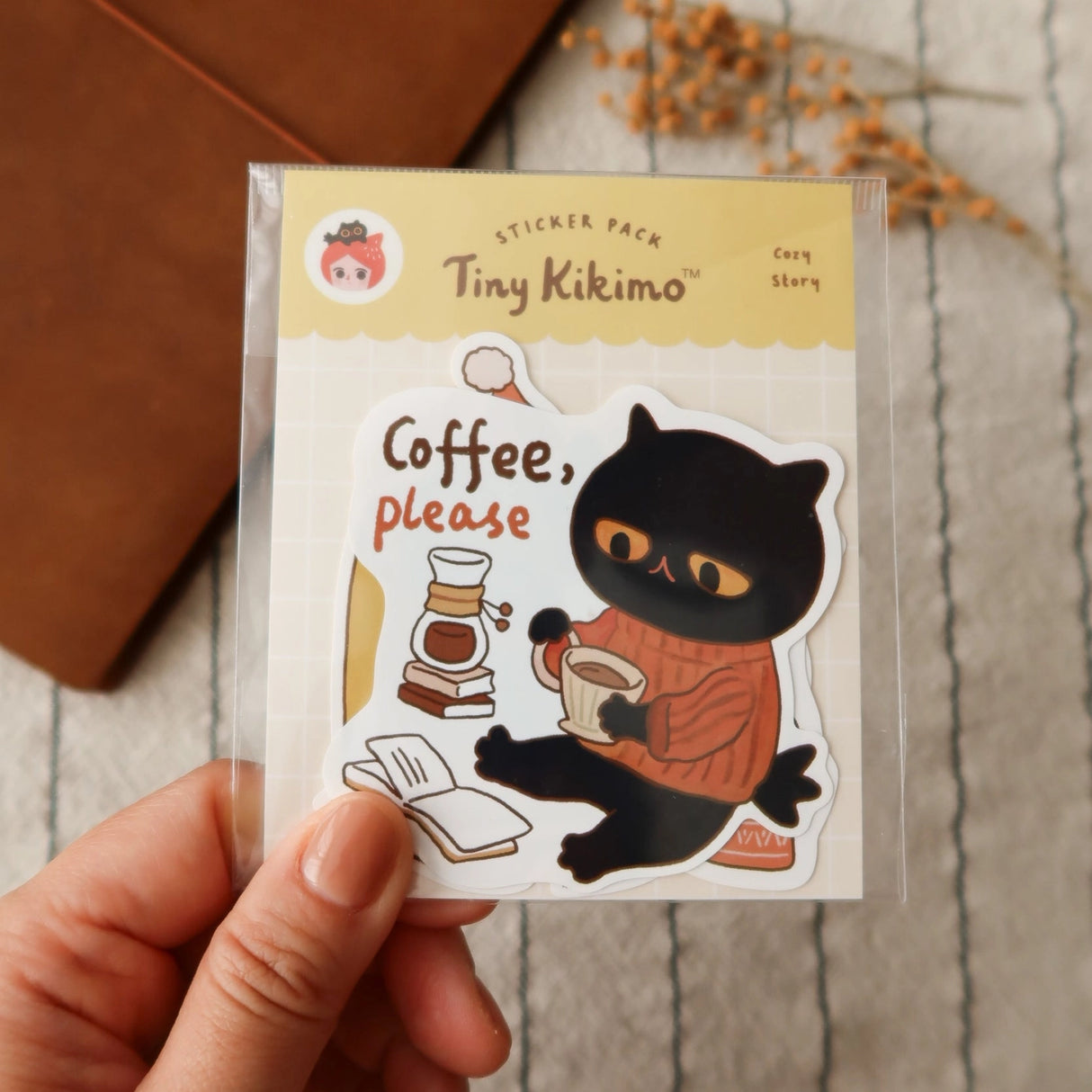 A whimsical set of 3 vinyl stickers featuring Tiny Kikimo and friends on their little adventures.