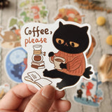 A whimsical set of 3 vinyl stickers featuring Tiny Kikimo and friends on their little adventures.