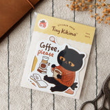 A whimsical set of 3 vinyl stickers featuring Tiny Kikimo and friends on their little adventures.