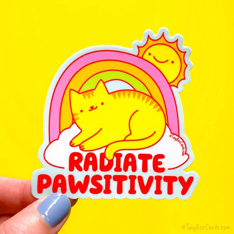Tiny Bee Cards Radiate Positivity "Paw-Sitivity" Vinyl Sticker