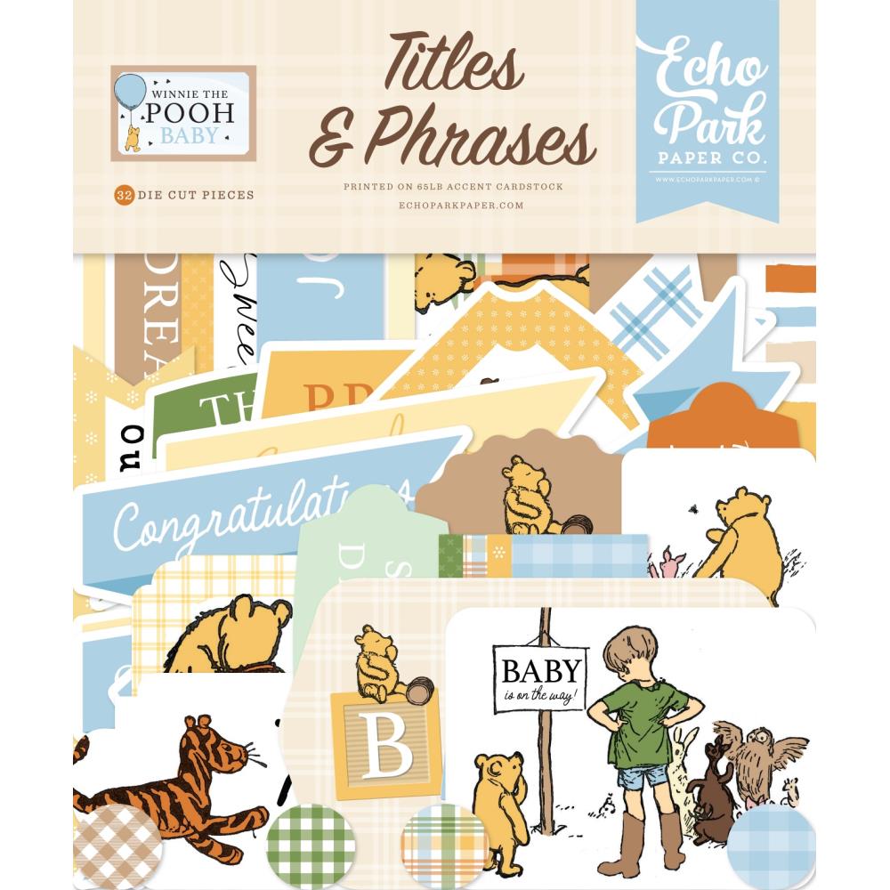 Winnie The Pooh Baby Titles & Phrases - Echo Park Ephemera