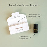 A Mini Pen for Your Big Ideas

The Lumos Mini is a beautiful and infinitely refillable fineliner, writing, and brush pen, including 9 professional artist's tips and 2 writing tips, all in a compact, pocket-friendly package.