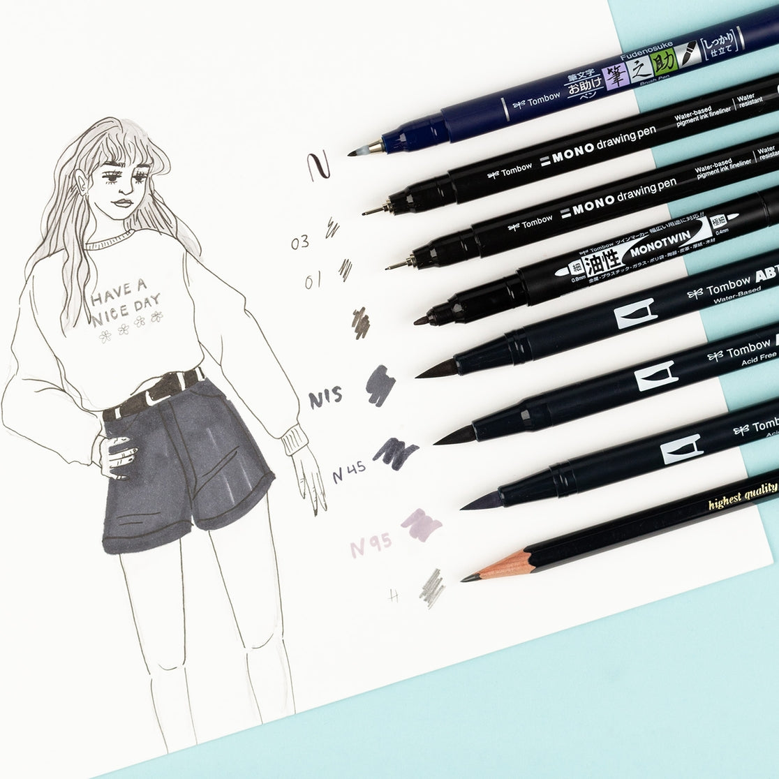 Conjunto de ilustraciones de Tombow