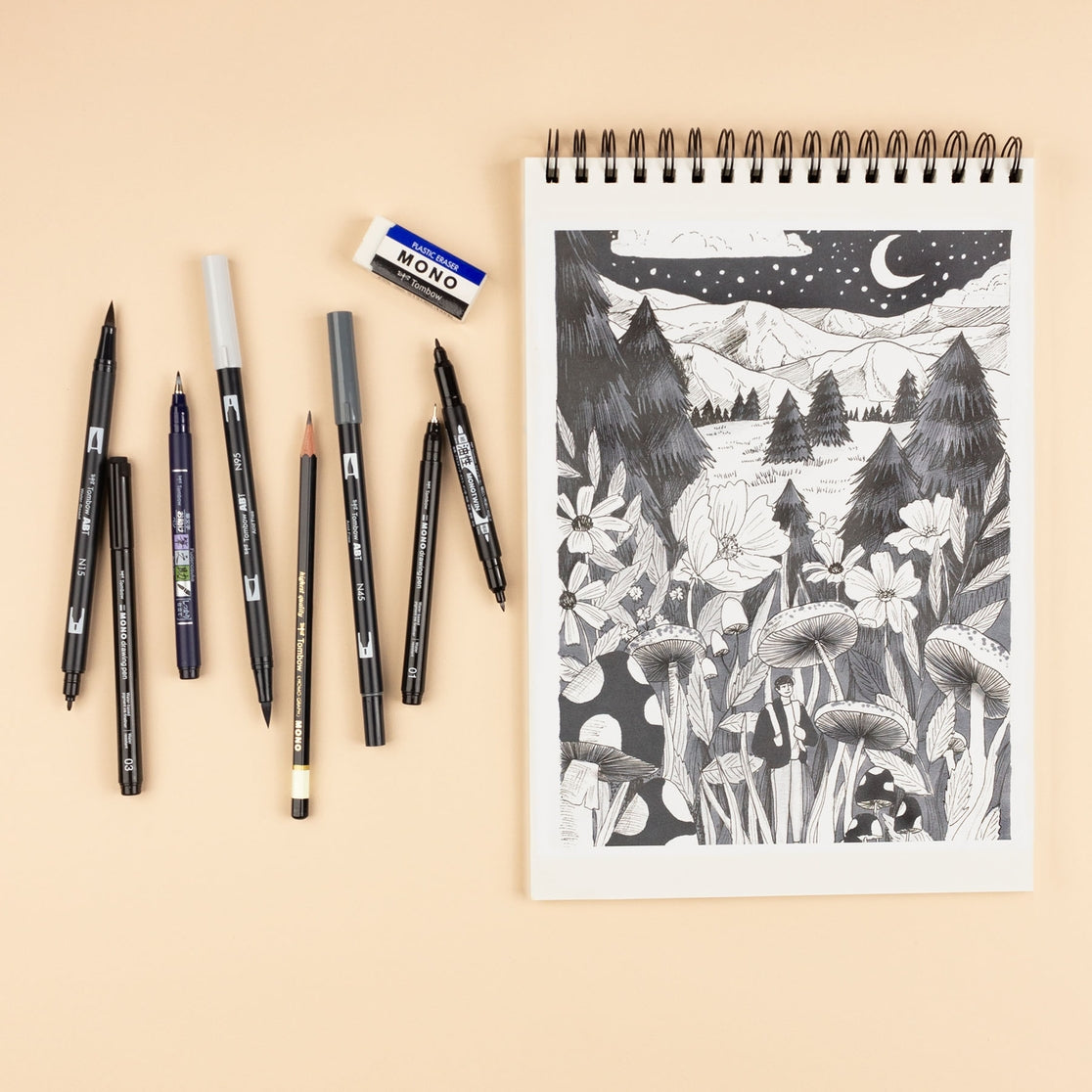 Conjunto de ilustraciones de Tombow