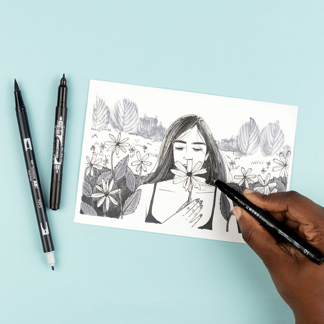 Conjunto de ilustraciones de Tombow