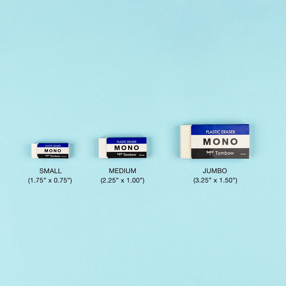 Soft plastic eraser removes marks cleanly with little pressure and no paper damage. Great for school or art. The eraser’s protective paper sleeve features rounded corners to prevent damage to the eraser during use. 3-Pack