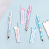 The Tombow Shimmer Stationery Set brings together four MONO favorites in a cohesive, shimmering design that adds a bit of shine to everyday stationery. Each set is thoughtfully curated to include the essentials you reach for most, all in a matching finish that feels special without sacrificing performance. 

The MONO Graph Mechanical Pencil features Tombow’s shake mechanism for quick lead advancement and a shake lock to prevent accidental extension. The MONO Eraser delivers clean, precise erasing, while 0.5