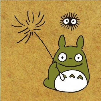 Sello de goma con Totoro, duendecillo de hollín y diente de león 