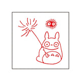Sello de goma con Totoro, duendecillo de hollín y diente de león 