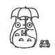 Original Totoro &amp; Umbrella Rubber Stamp from Studio Ghibli - My Neighbor Totoro