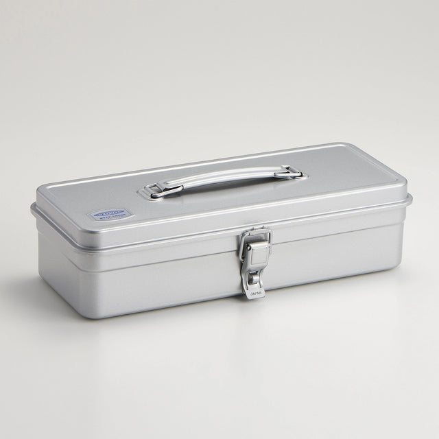 Toyo Steel Toolbox T-320 - Silver

Stamped from a single piece of steel, this streamlined toolbox features a flat lid and a top extendable handle for portability and strength. With its seamless, watertight build and no sharp edges, it’s durable, safe, and endlessly versatile—perfect for tools, art supplies, cosmetics, and more.

Material: Steel
Dimensions: 12.5" × 4.9" × 3.3"
Made in: Japan

Prior to purchase, please read the following information: &nbsp;Toyo Tool Box Cosmetic Variations – Little Craft Plac