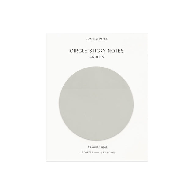 Cloth & Paper - Transparent Circle Sticky Notes Angora Gray