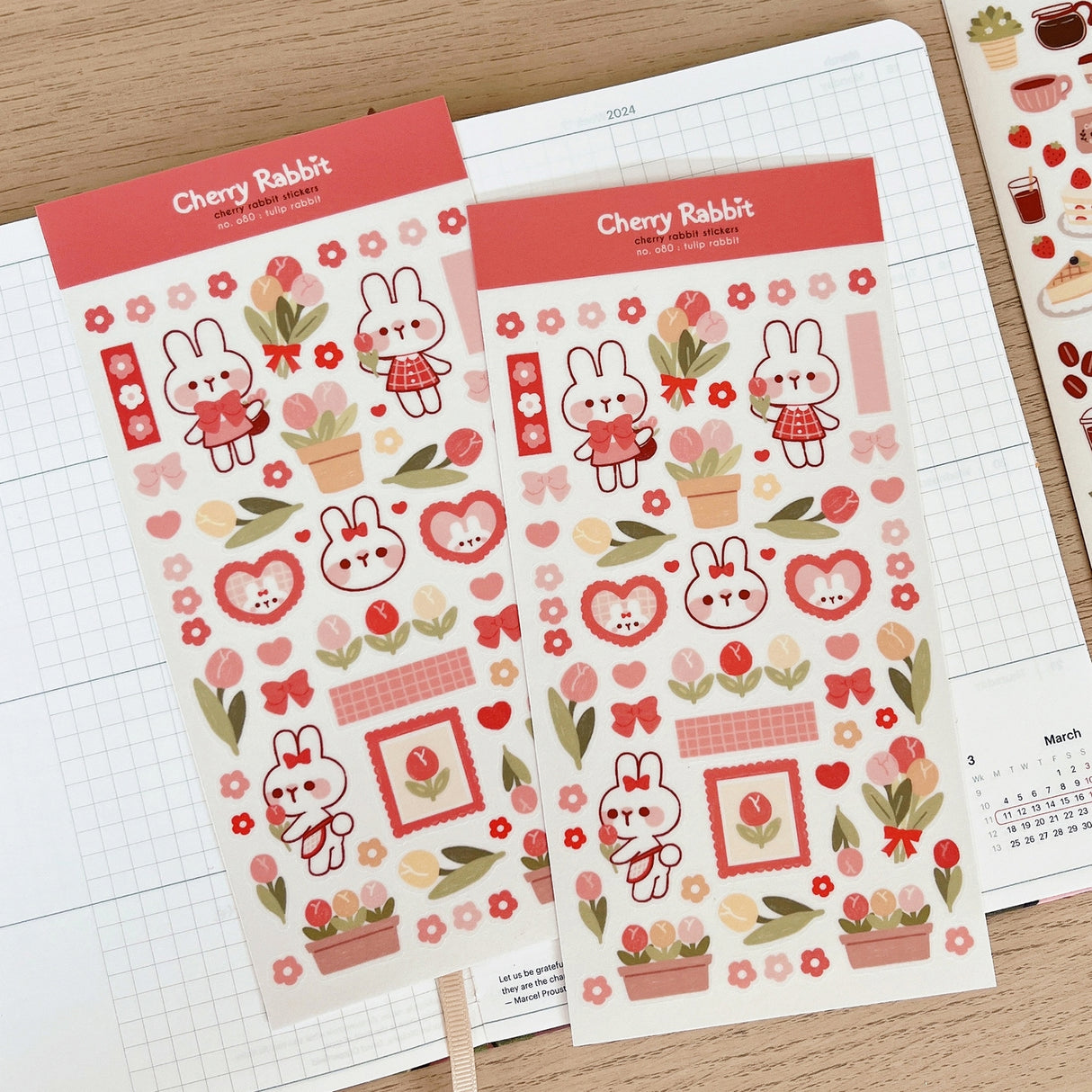 Cherry Rabbit - Tulip Rabbit Sticker Sheet