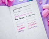 ✧Size &amp; Materials✧

Size: A5 (approximately 5.8 x 8.3 inches)
Smooth hardcover, rounded corners
160 dot grid pages, 140 gsm
Includes ribbon bookmark, elastic band, and back pocket