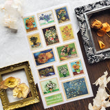 Hoja de pegatinas de flores de Van Gogh