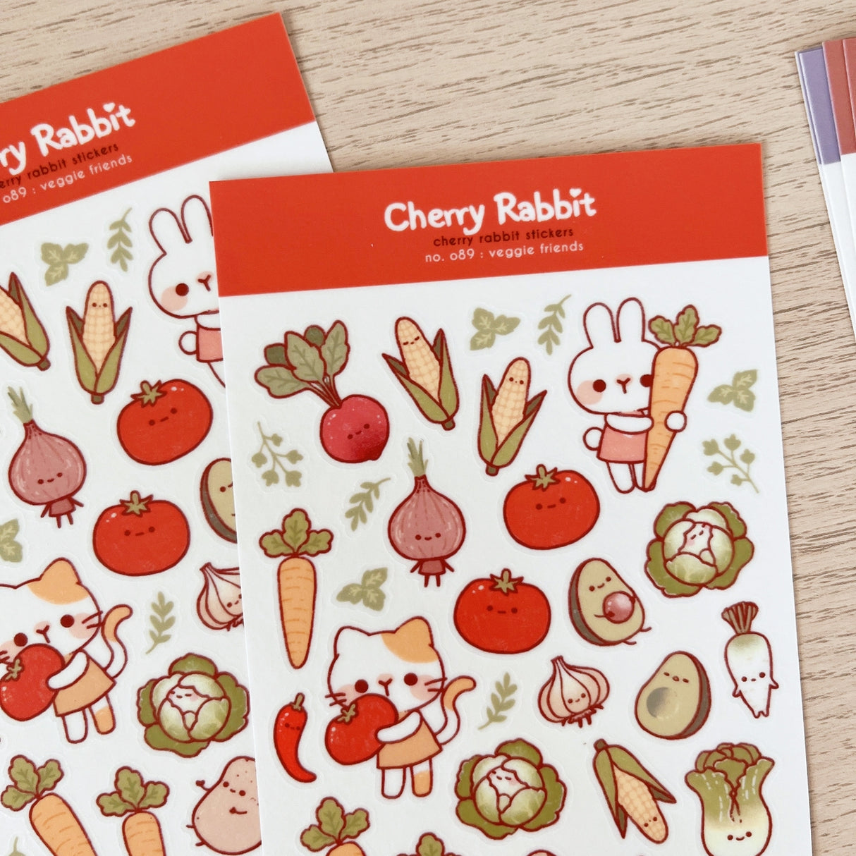 Cherry Rabbit - Veggie Friends Sticker Sheet