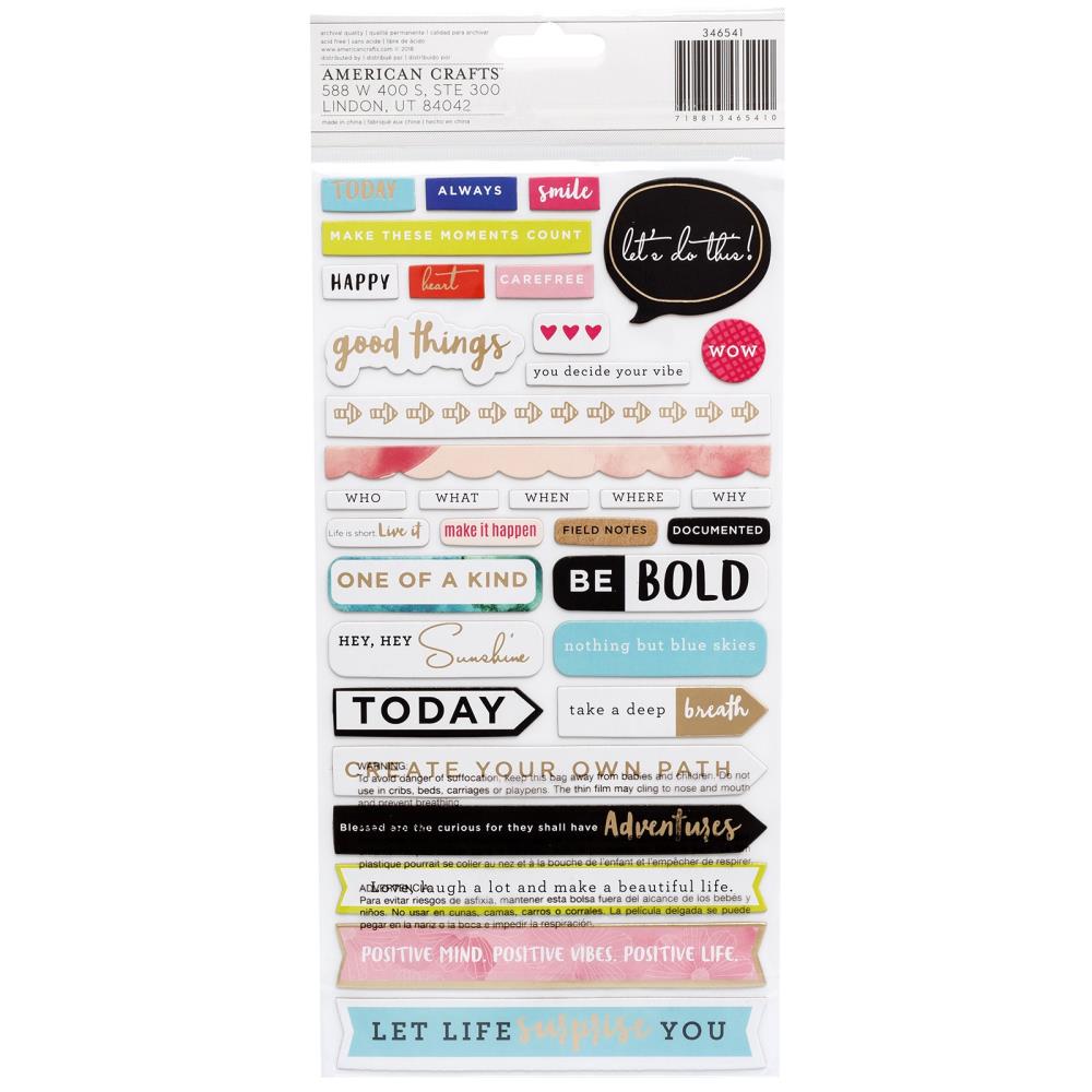 Vicki Boutin Thickers Stickers - Field Notes Phrase/Multi Chipboard