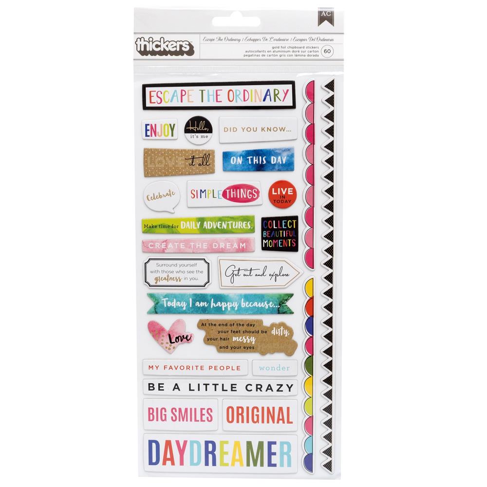 Vicki Boutin Thickers Stickers - Field Notes Phrase/Multi Chipboard