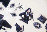 tep into the world of Victorian elegance with this unique transparent PET tape by CoraCreaCrafts. Designed with an intricate mix of gothic-inspired stickers, this tape features a 100cm repeat loop, showcasing a variety of detailed designs. The glossy finish adds a sophisticated shine, making it perfect for adding a touch of vintage charm to your creative projects.
 