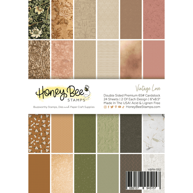 Give your cards and paper crafts a charming vintage flair with our exclusive 6"x8.5" cardstock pads! Filled with 24 double-sided sheets showcasing lovely floral and nature-inspired designs, this paper pad offers 24 coordinating patterns to spark your creativity. Printed on smooth satin finish 65# cover cardstock, it feels luxurious while being acid and lignin-free for lasting quality. Made with love right here in the USA!