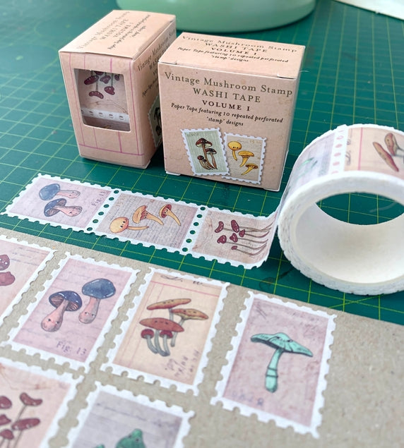 Hannakin - Vintage Mushroom Volume I Stamp Washi Tape