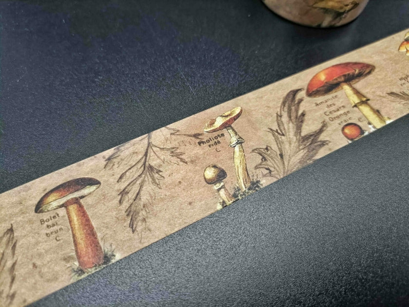 Cinta washi vintage con forma de hongo