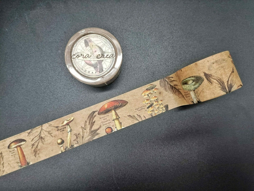Cinta washi vintage con forma de hongo