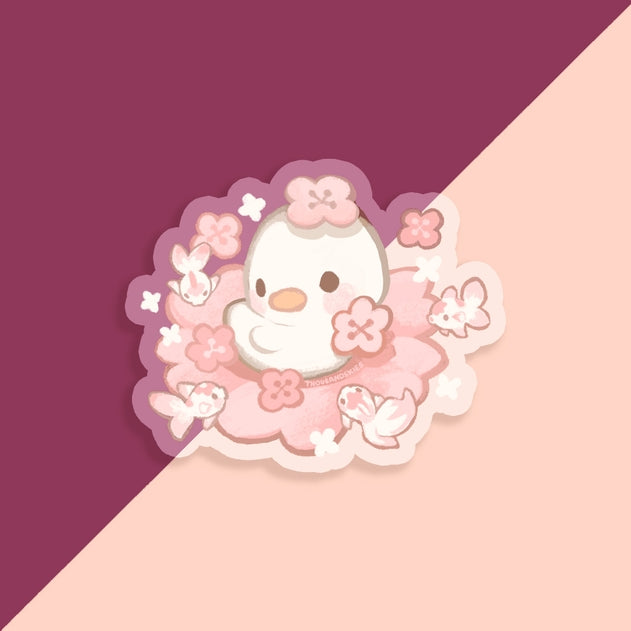 Thousand Skies - Sakura Duckling Vinyl Sticker (Transparent)