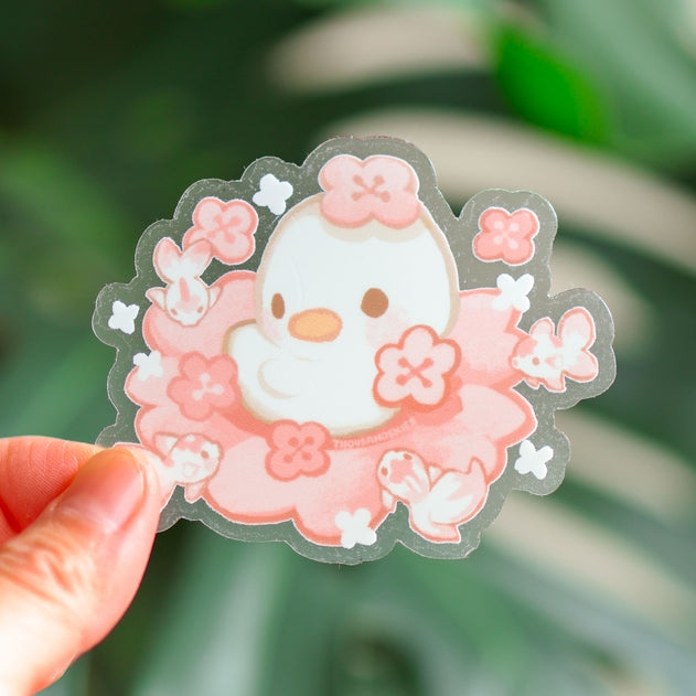 Thousand Skies - Sakura Duckling Vinyl Sticker (Transparent)