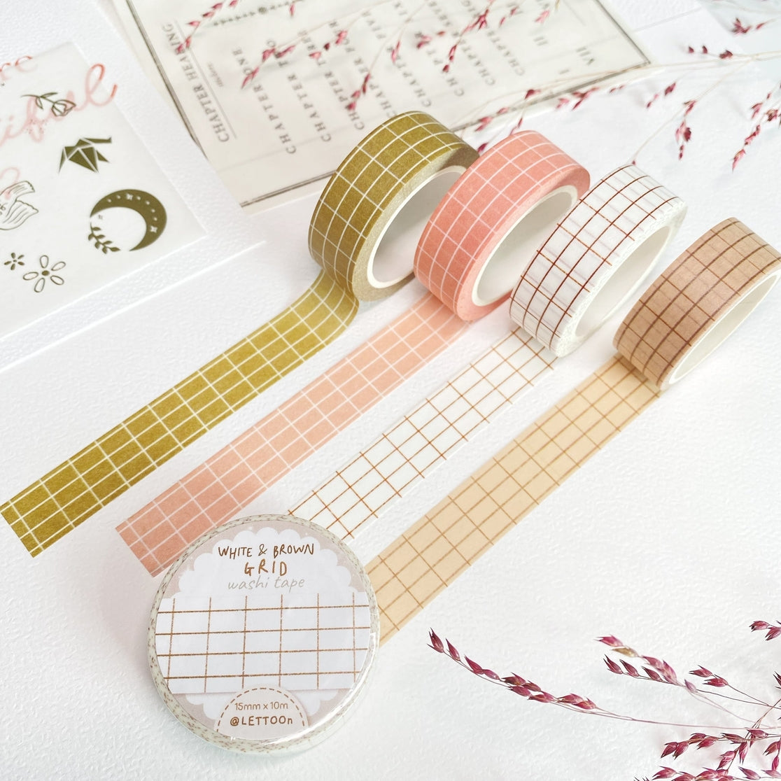 Cinta washi cuadriculada