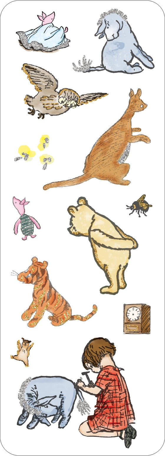 This sweet-as-honey set of adorable stickers features Winnie-the-Pooh and all his friends! You'll find loads of cute characters from the Hundred Acre Wood, combined with whimsical accents! Shimmering holographic foil accents makes stickers pop. Joyful designs bring happiness wherever they stick! Set includes a generous assortment of 65 stickers! Premium stickers have a high-quality finish. Stickers peel off backing sheets easily. Adhesive adheres securely to paper and other surfaces for lasting placement.

