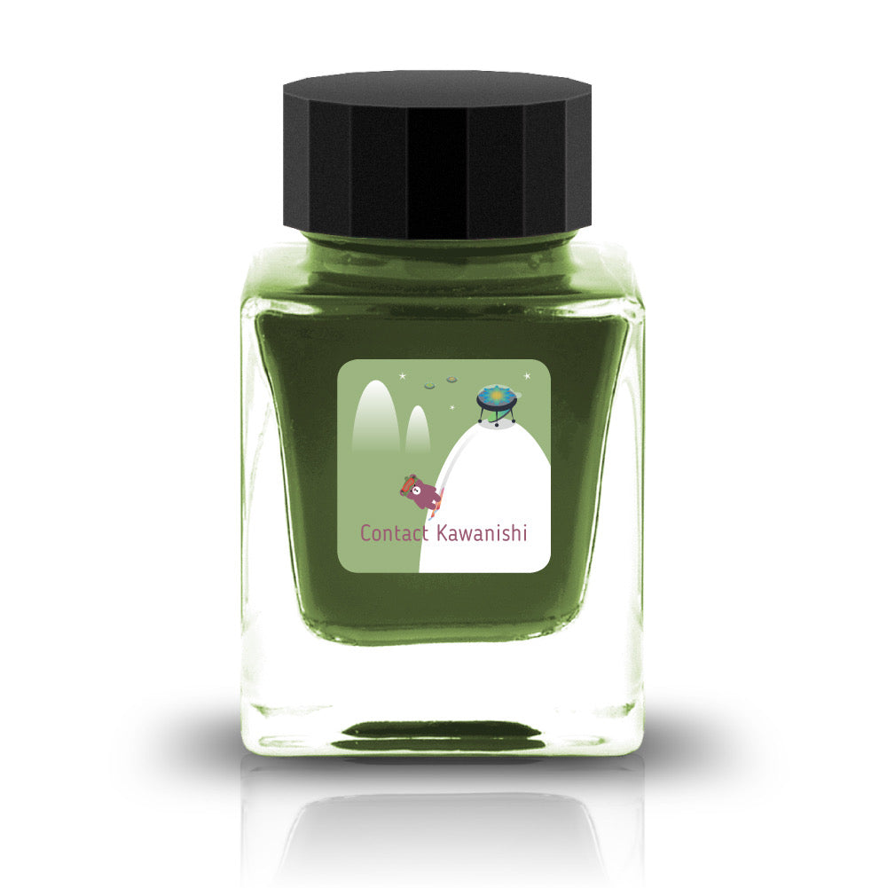 The Three-Year Anniversary Contact Collection features rich, vibrant colors with a smooth writing experience and fascinating characteristics such as shimmer and scent. The “Super” inks contain iridescent shimmer particles that shift color with the light, while the scented inks add a sensory twist to your writing. Please note that scented inks may feather when a large amount is applied—using fountain pen–friendly paper is recommended for the best results.