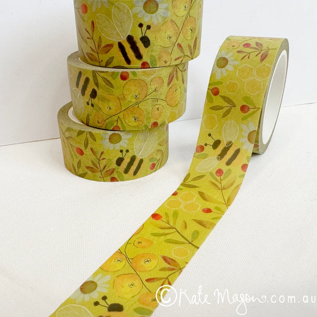 Yellow Bee Berries Washi Tape