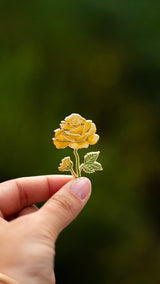 Yellow Rose Enamel Pin