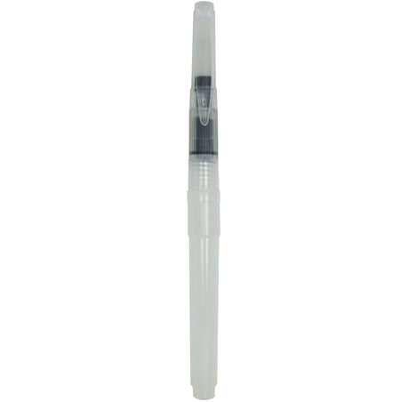 Effortless watercolor techniques made easy! Simply fill with water or ink to blend water-soluble media like markers, pencils, inks, paints and powdered pigments. A gentle squeeze of the barrel releases water or ink to paint and blend. The soft, nylon brush tip holds its shape to ensure delicate lines and precise pools of water and color. The water-holding barrel makes your art portable, minimizing mess and eliminating spills. 