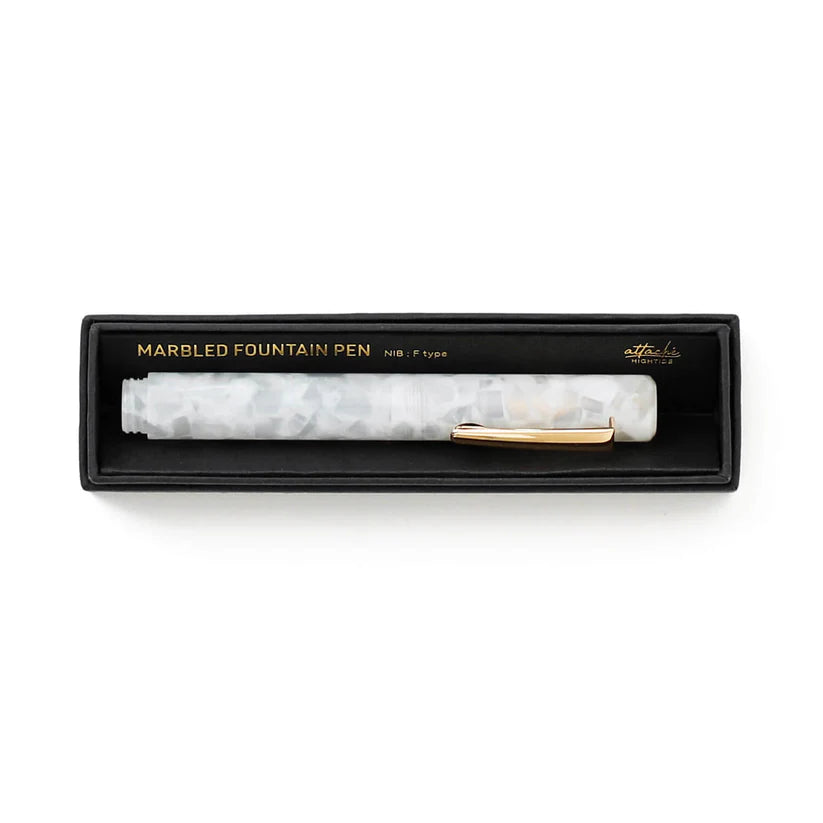 Marbled Fountain Pen (ATTACHÉ) White
