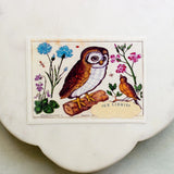 Botanical Owl Bookplate Sticker