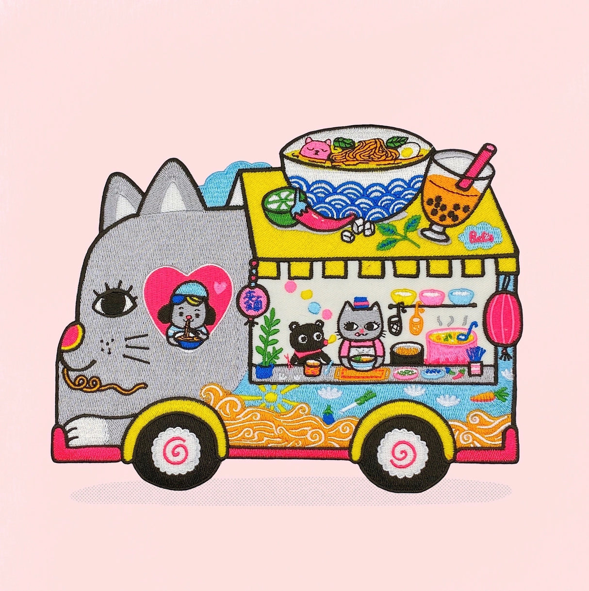 Bel’s Art World XXL Patch - Noodle and Bubble Tea Truck