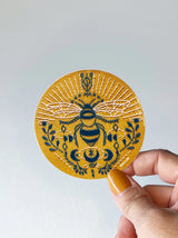 Bee 3" Vinyl Circle Sticker