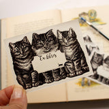 Three Cats Bookplate Sticker